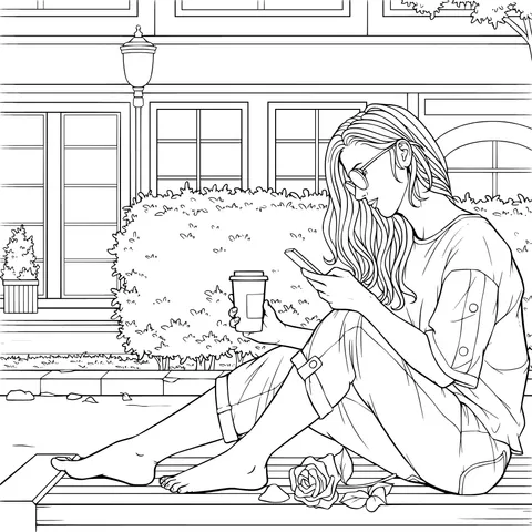 Woman Relaxing Outdoors