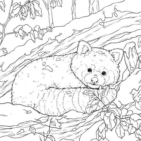 Red Panda Resting in the Snow