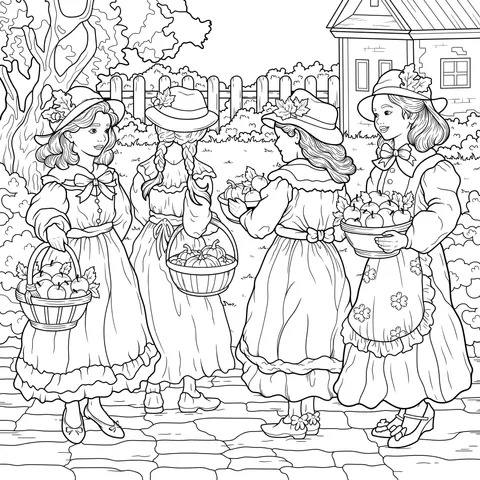 Girls Gathering in the Countryside