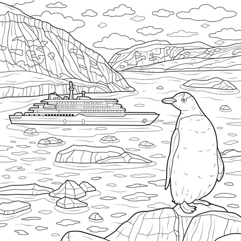 Penguin and Polar Cruise Ship