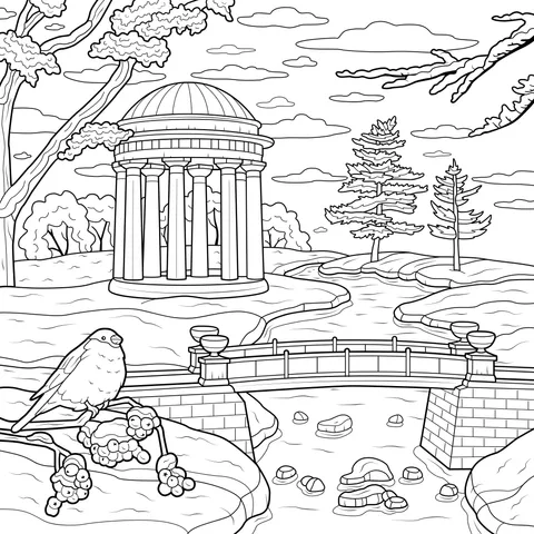 Winter Garden Scene