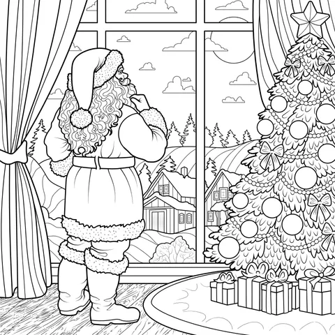 Santa Claus Gazing out of the Window