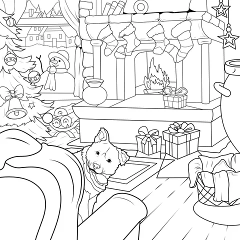 Cozy Christmas Indoor Scene