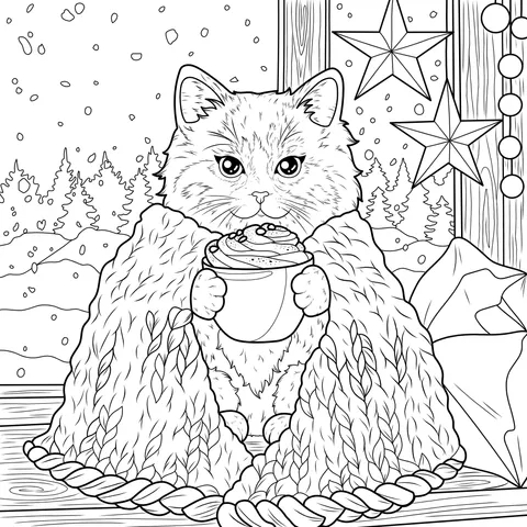 Cat's Warm Winter Moment