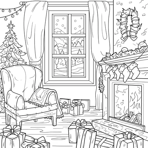 Cozy Christmas Indoor Scene