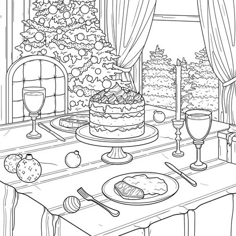Warm Christmas Dining - Table Scene