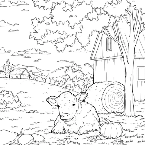 Autumn Pasture Scene