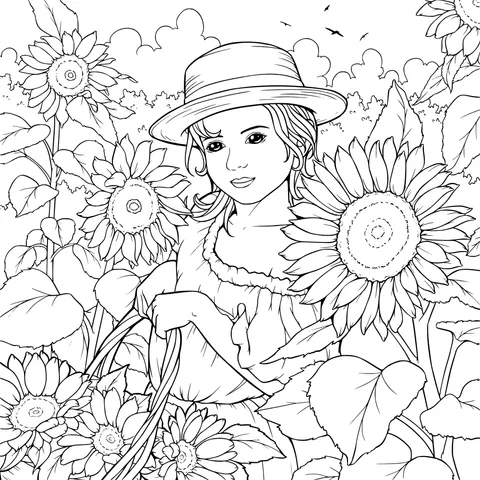 Girl in the Sunflower Field