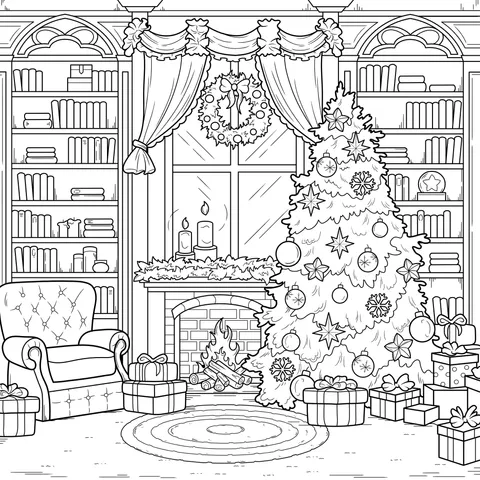 Cozy Christmas Study Room