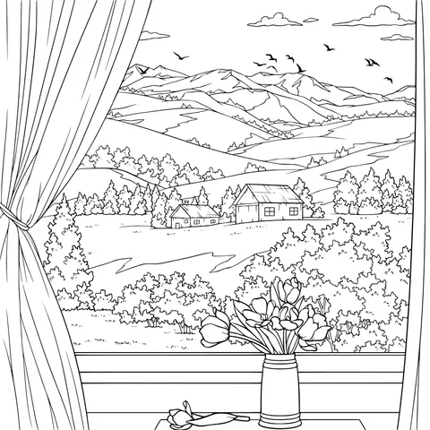 Idyllic Scenery by the Window