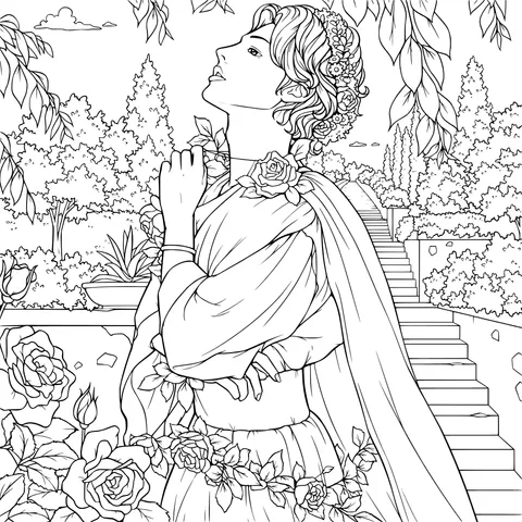 Elegant Woman in the Garden