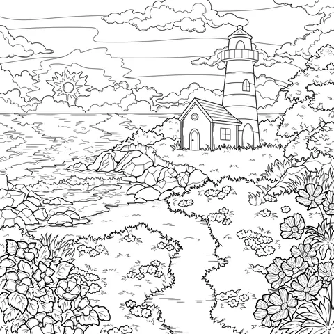 Seaside Lighthouse Scenery