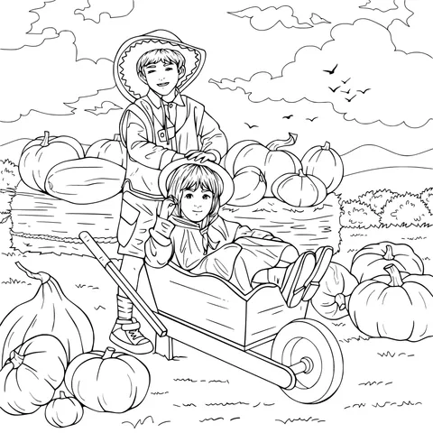 Happy Time in the Pumpkin Field