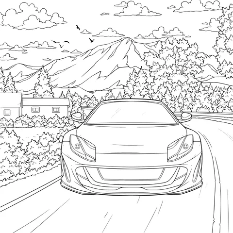 A Yellow Sports Car on a Mountain Road