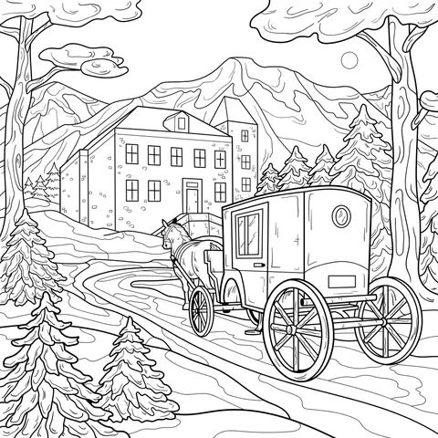 Winter Carriage Landscape