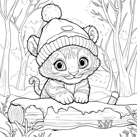 Cute Tiger in Winter