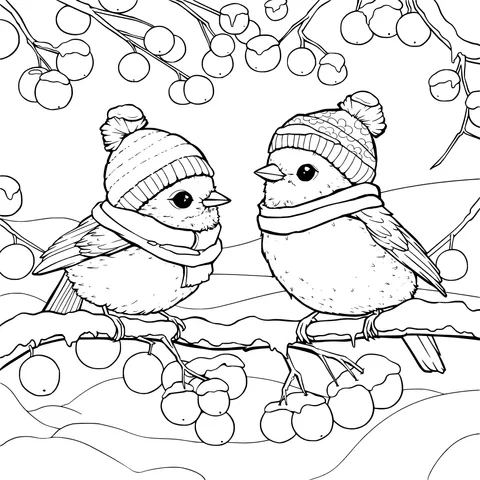 Two Birds in Winter