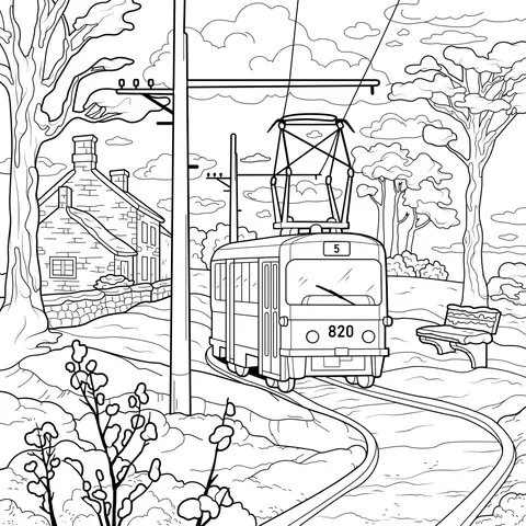 Winter Tram Scenery