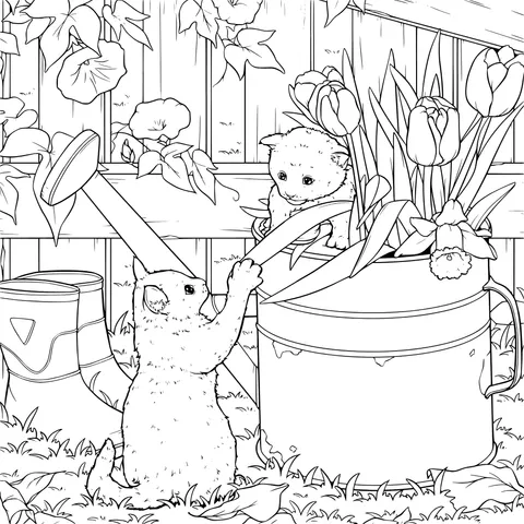 Cats' Garden Time