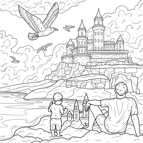 Parent - child Time by the Seaside Castle