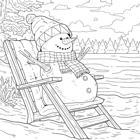 Snowman on a Relaxing Vacation