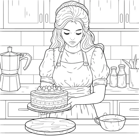 Cake - maker in the kitchen
