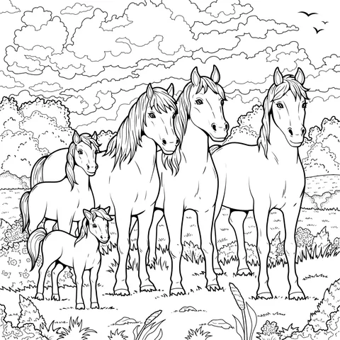 Horses in the Field