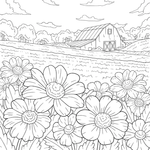 Flower - filled Pastoral Scene
