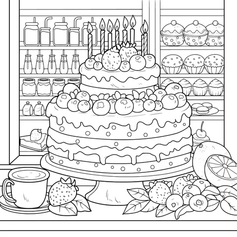 Delicious Birthday Cake Illustration