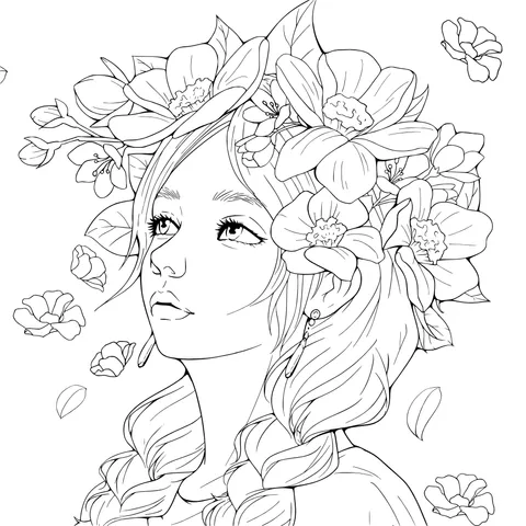 Woman with a floral crown