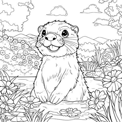 Adorable Otter Illustration