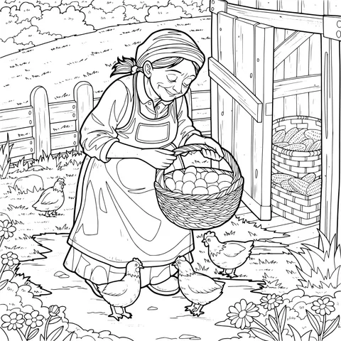 Old Woman in Front of the Farmhouse
