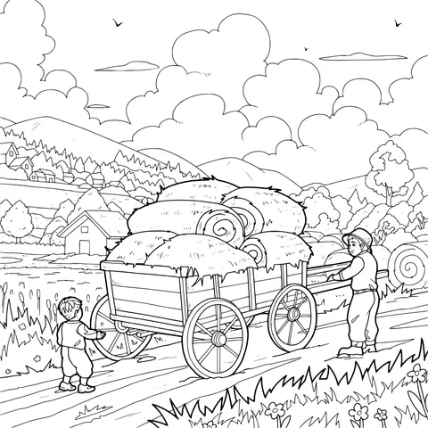 Rural Cart - pulling Scene