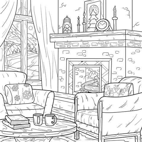 Cozy Winter Living - room Scene