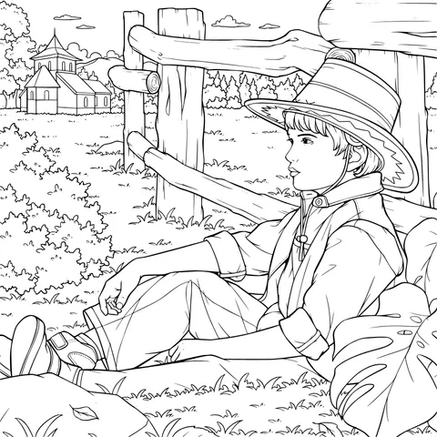 Teenager Resting in the Countryside