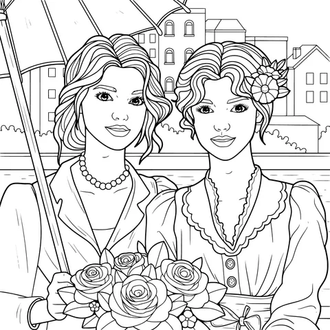 Elegant Moments of Two Ladies