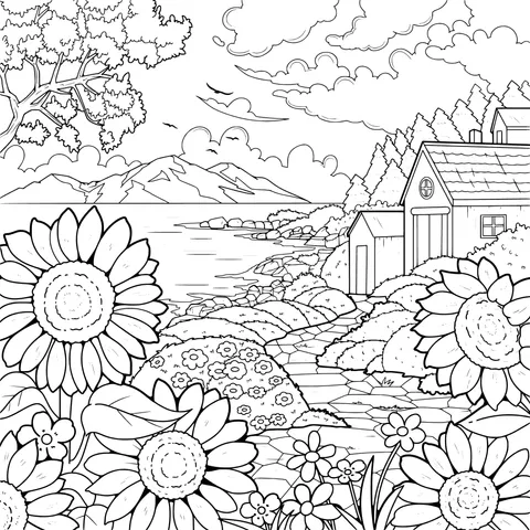 Sunflower Beauty by the Seaside