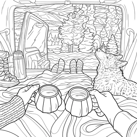 Warm Winter Scene in the Car