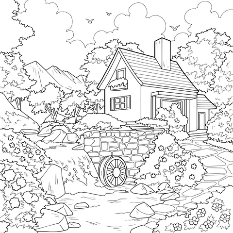 Rustic Cottage Landscape