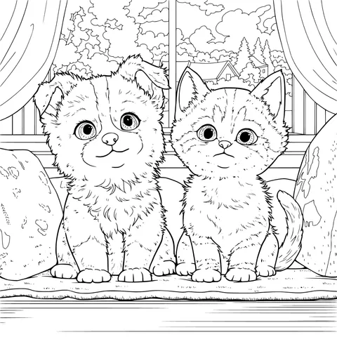 Adorable Pets by the Window