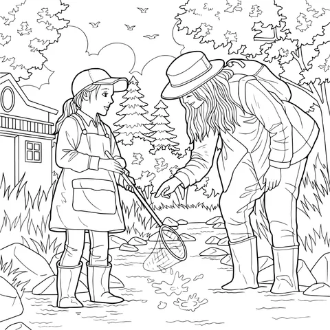 Parent - child Time by the Stream