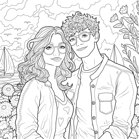 Romantic Couple Illustration