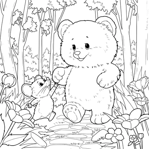 A Walk of a Bear and a Mouse in the Forest