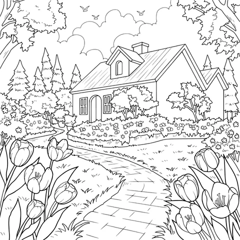 Rural Cottage Scenery