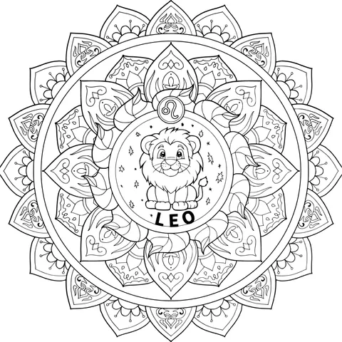 Leo Mandala Pattern