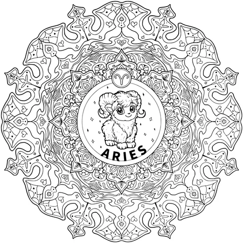 Aries Mandala Pattern