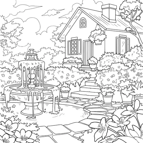 Beautiful Garden Cottage with a Fountain