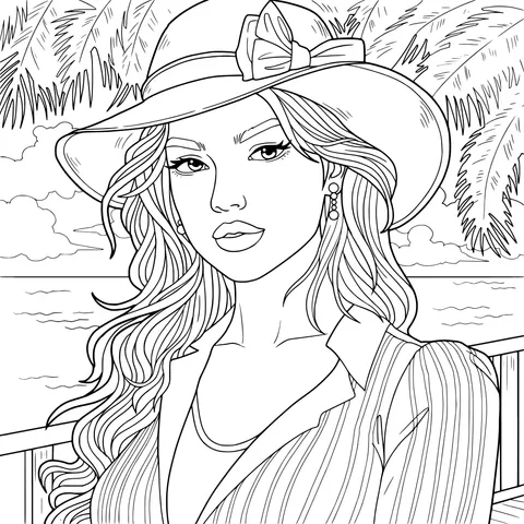 Fashionable Lady by the Seaside