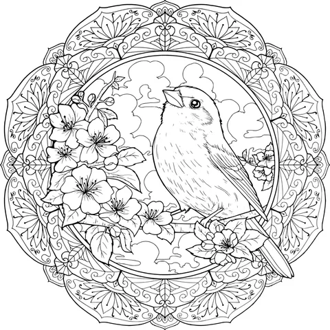 Bird and Flower Pattern