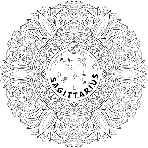 Sagittarius Mandala Pattern